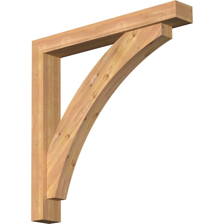 Ekena Millwork Thorton Block Smooth Bracket w/ Offset Brace, Western Red Cedar, 5 1/2"W x 40"D x 40"H BKT0604X40X40THR05SWR